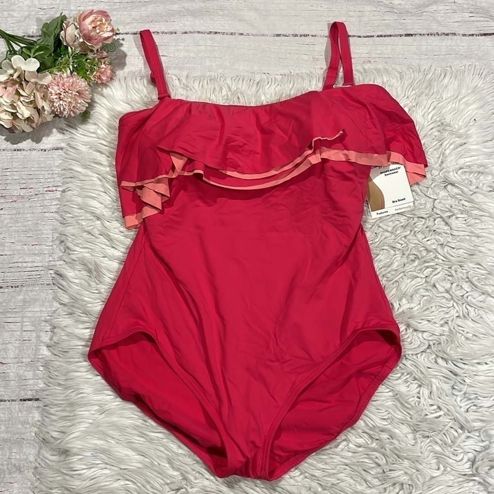 NWT Coco Reef HIBISCUS Contours Ruffled One-Piece Swimsuit - Picture 2 of 13